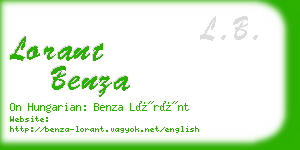 lorant benza business card